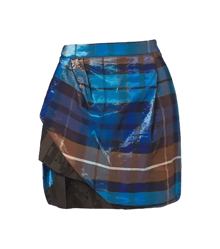 Zora draped plaid miniskirt