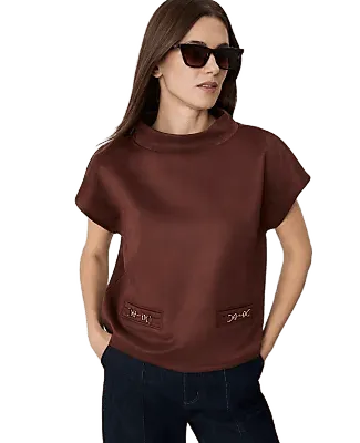 Mock Neck Top in Faux Suede