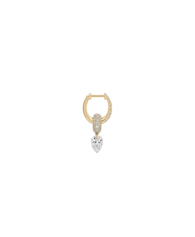 Twinkle Pavé Pear Diamond Mini Bead Hoop