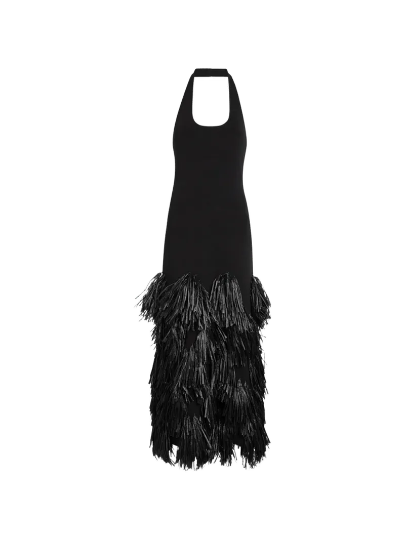 Aje Elva fringed-detail maxi dress