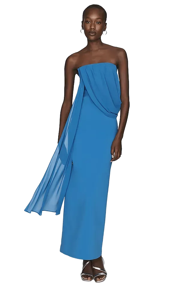Significant Other Edda Strapless Draped Midi Dress