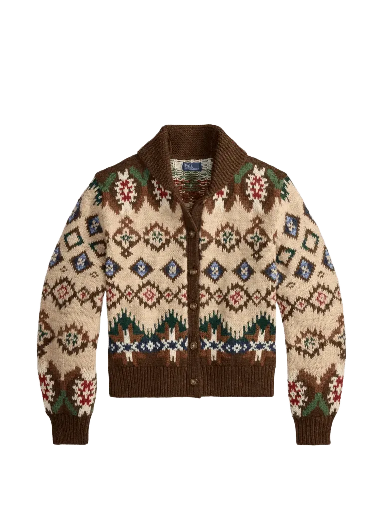 Polo Ralph Lauren patterned balloon-sleeve cardigan