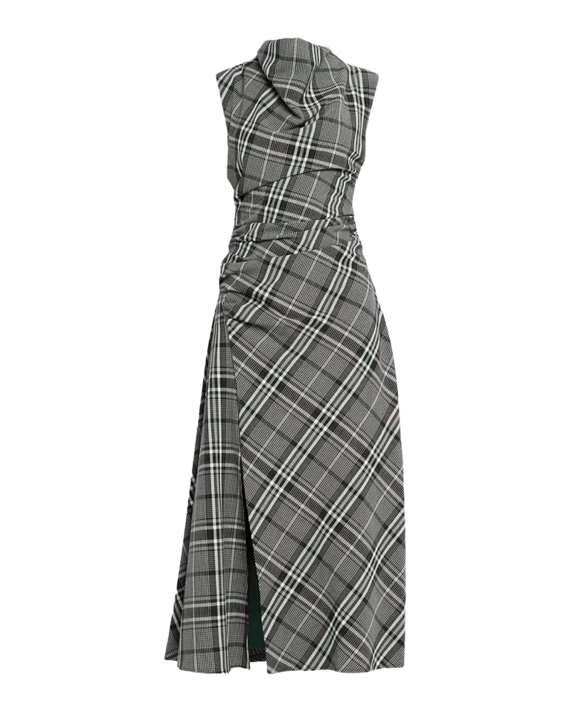 Burke Plaid Cowl-Neck Maxi Dress