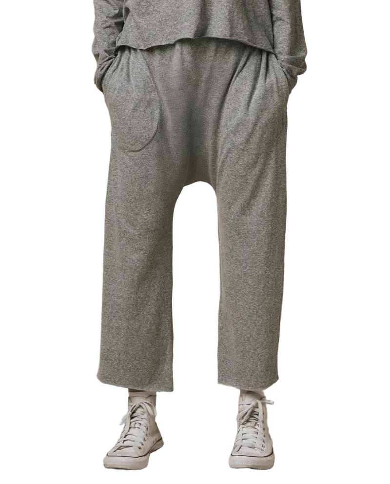 The Jersey Crop Pant. -- Heather Grey