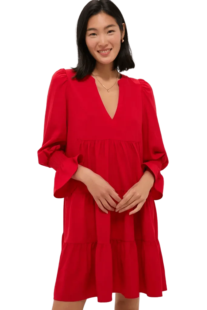 Red Crepe Kenzo Dress