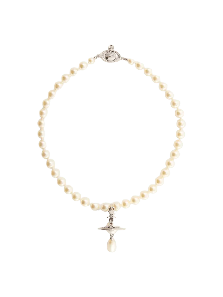 Orb-embellished gold-tone beaded choker - silver - One Size