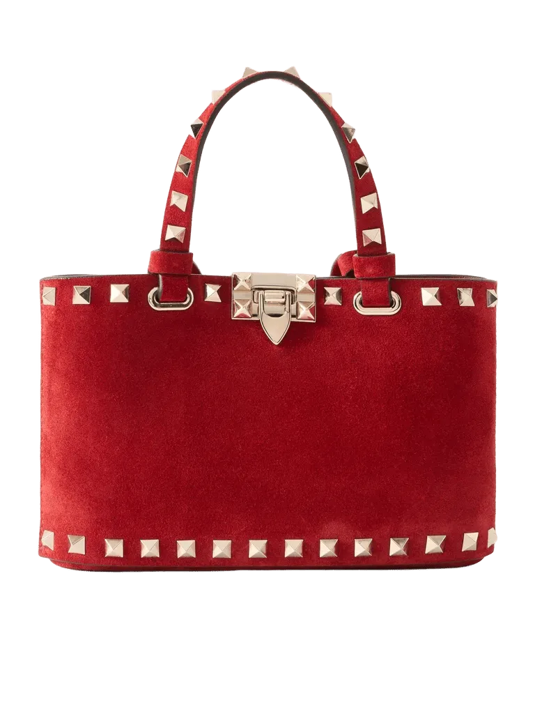 Rockstud mini embellished suede tote