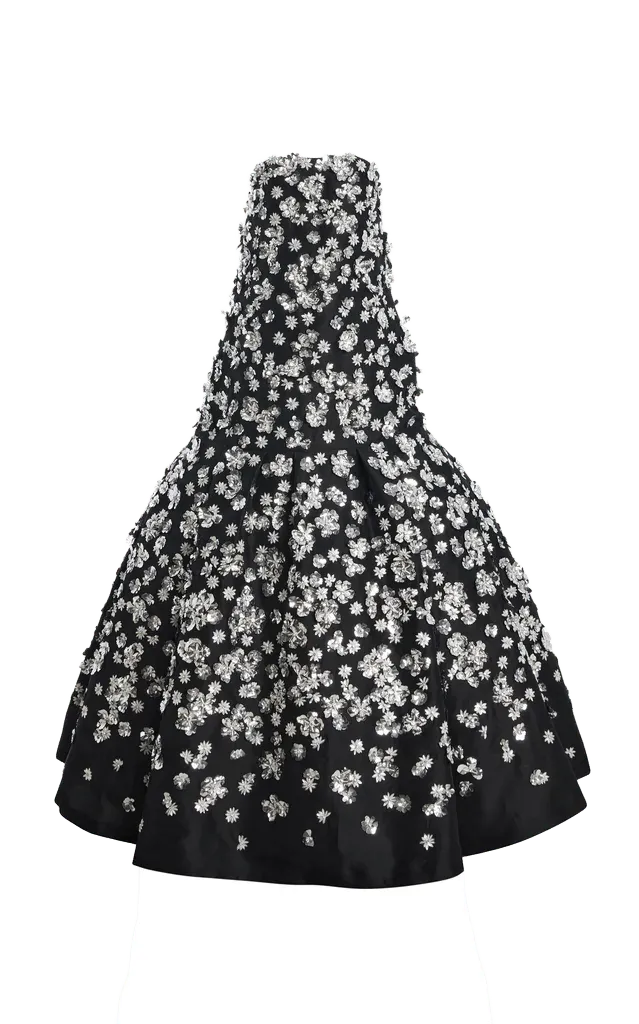 Embellished Silk Gazar Gown