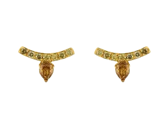 Natural Color Pear Arc Studs