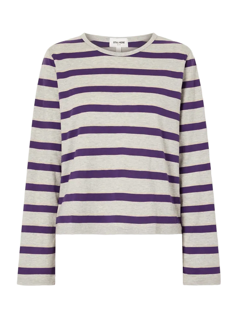 Striped cotton-jersey T-shirt
