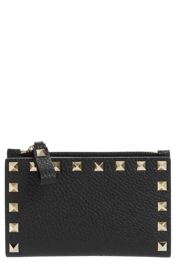 Rockstud Zip Coin & Card Pouch
