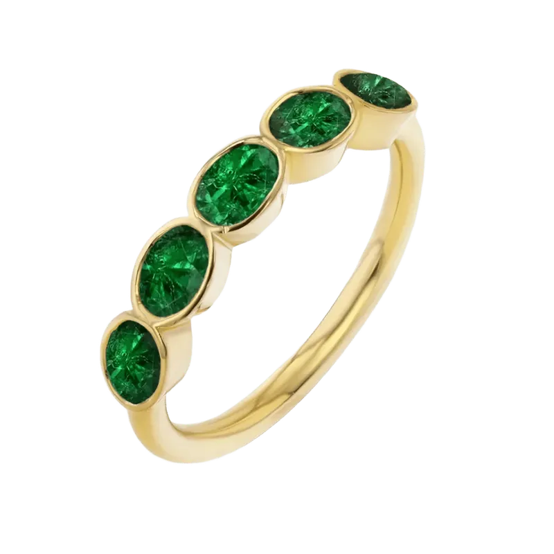 Emerald Oval Bezel Ring