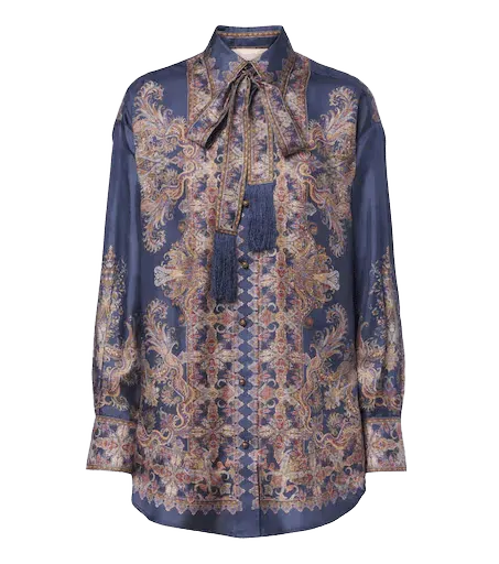 Valiant paisley silk satin blouse
