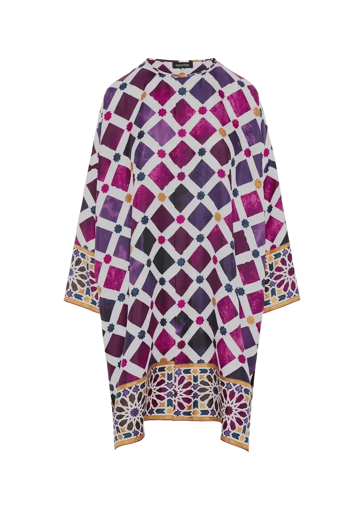 Wide Bound Neck Shirt - Very Long With Slits
