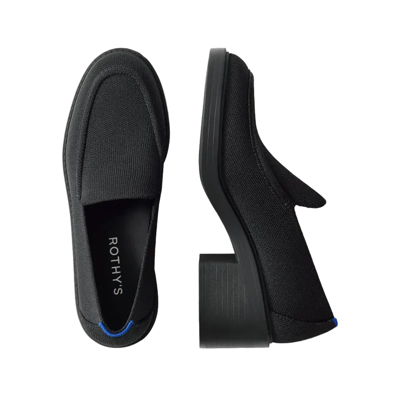 The Block Heel Loafer - Black