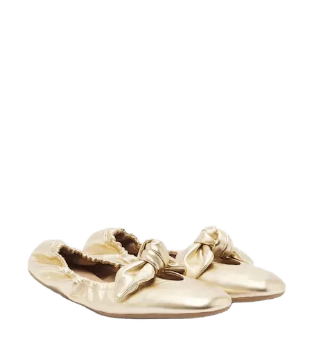 Carousel metallic leather ballet flats