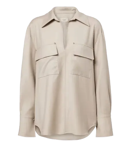 Embellished wool shirt