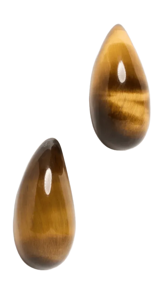 Hand Carved Gemstone Drop Earrings