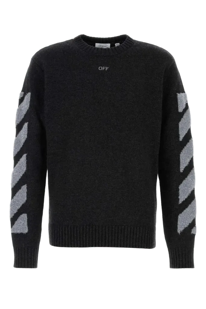 Off-White Fuzzy Sweater — Black
