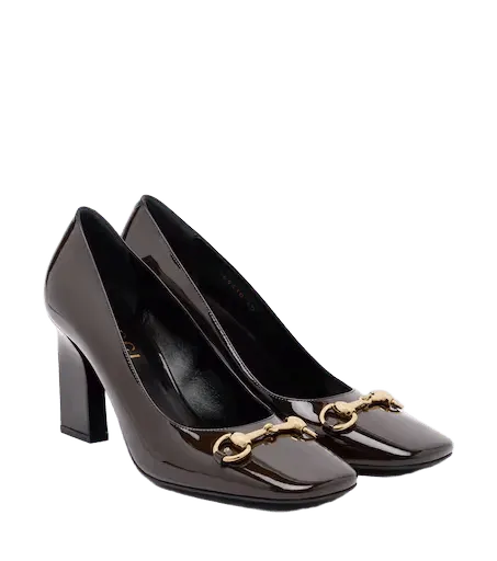 Signora Horsebit patent leather pumps