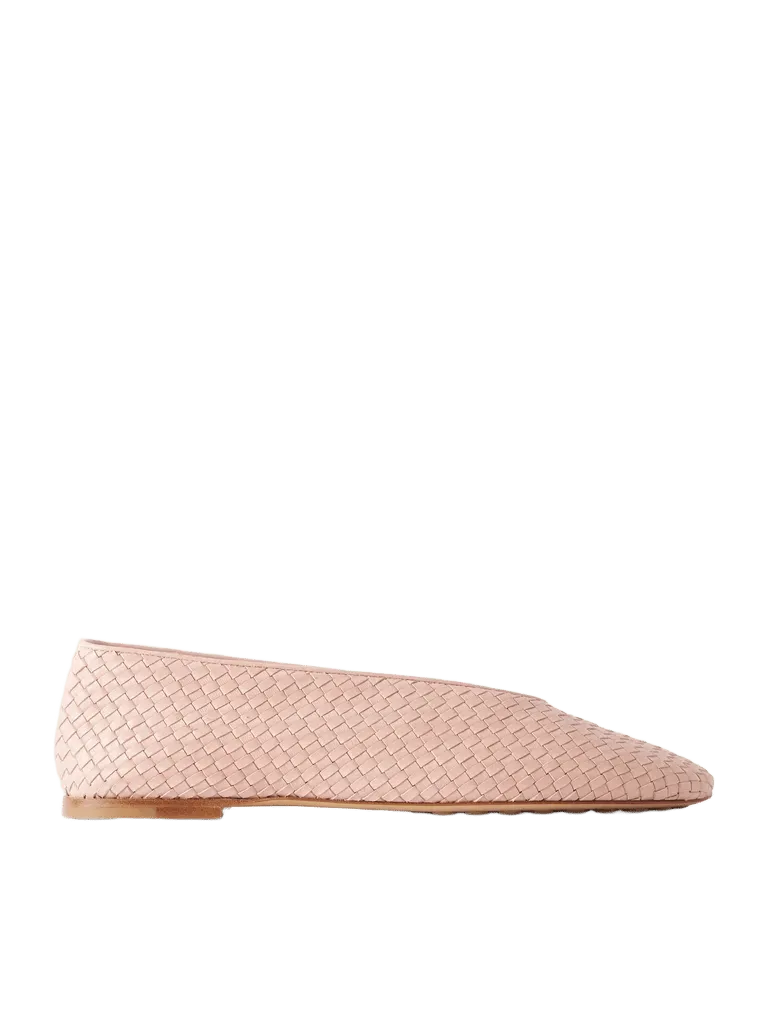Rosa Intrecciato leather ballet flats