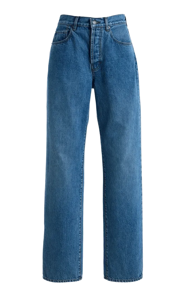 Temple Rigid Mid-Rise Straight-Leg Jeans