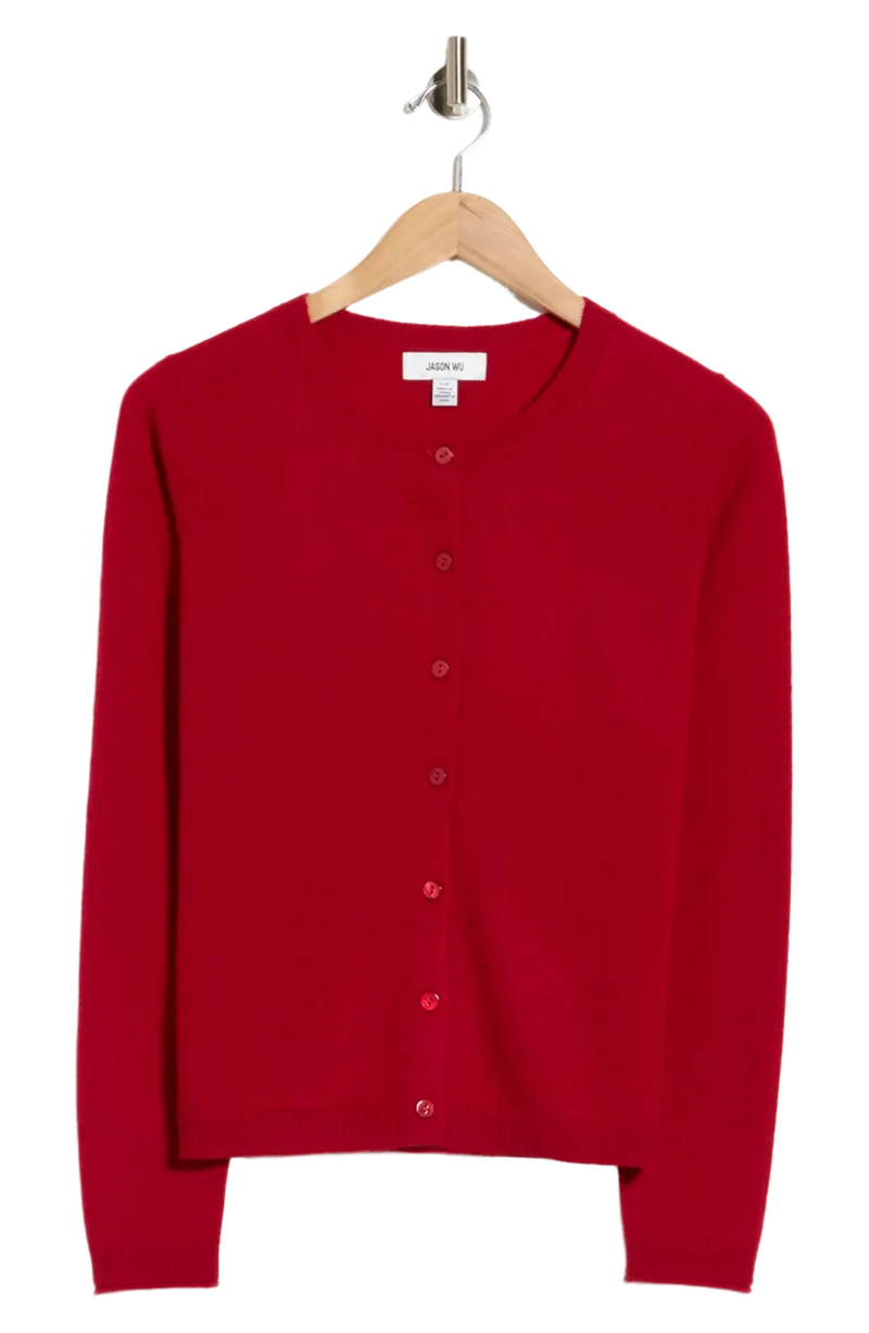 Rolled Edge Cashmere Cardigan