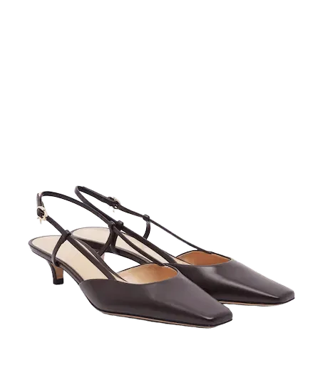 Leather slingback pumps