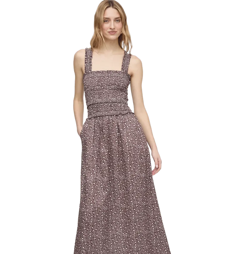 The Azalea Maxi Nap Dress - Chocolate Ditsy Thistle