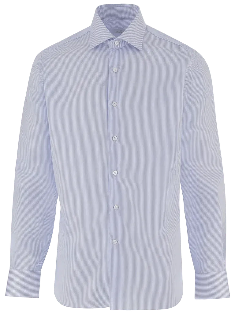 Alessandro Gherardi Striped Cotton Shirt — Blue