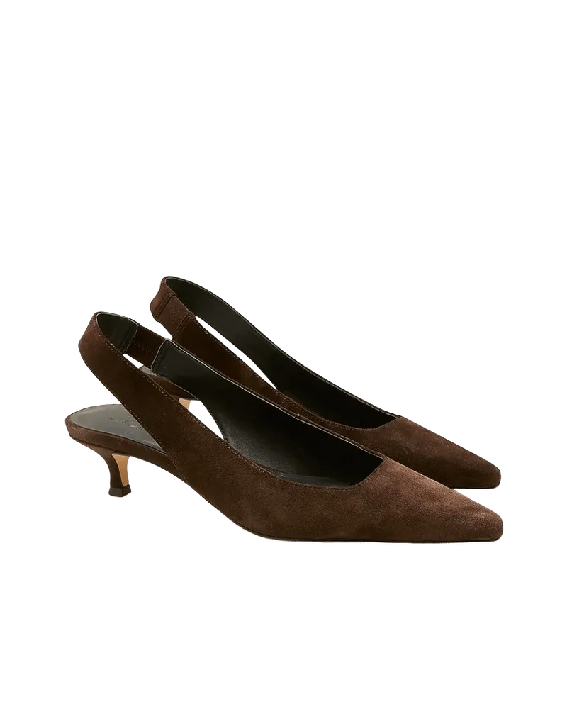 Robin wide-slingback heels in suede