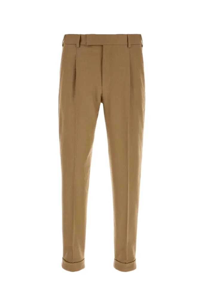 Pt Torino Stretch Wool Blend Trousers — Beige