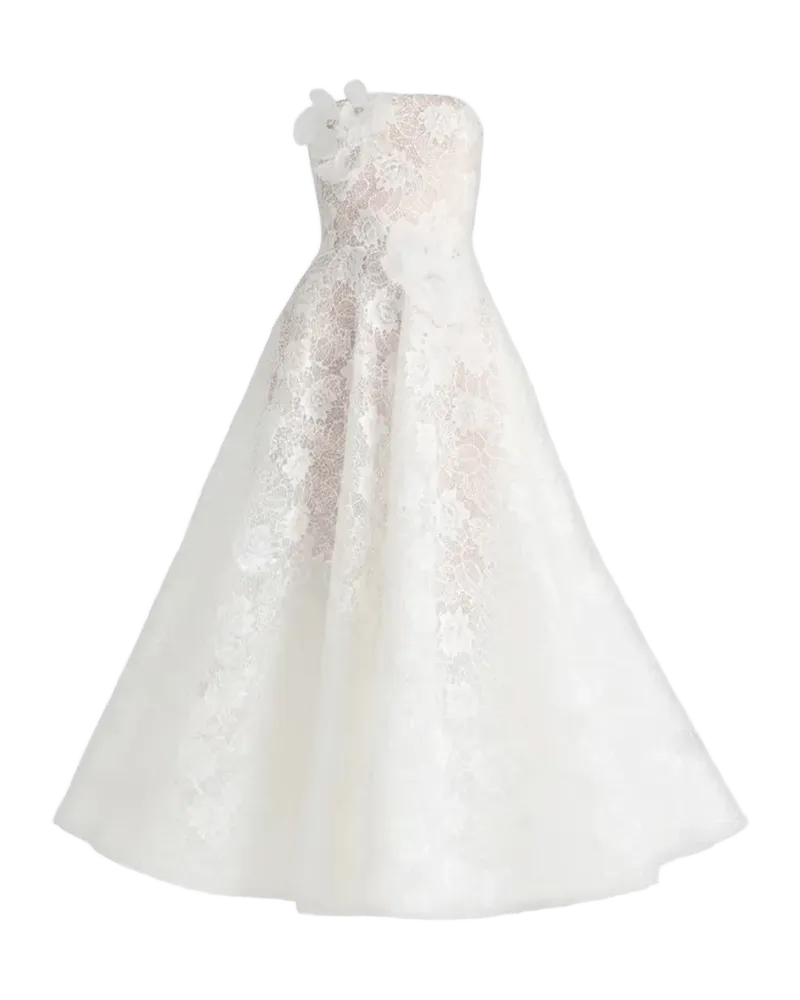 Sophie Strapless Floral Lace Gown