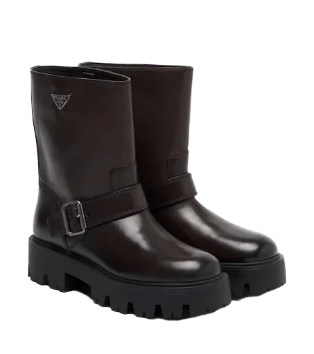 Stride leather biker boots