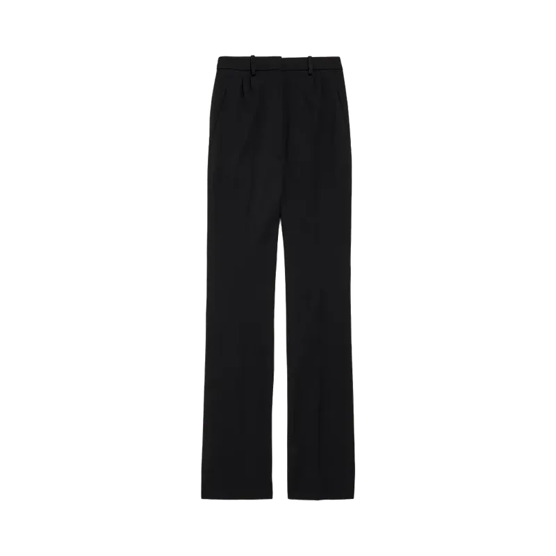Balenciaga High-Waist Slim Trousers — Black