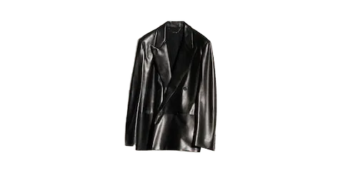 Soft nappa double-breasted jacket