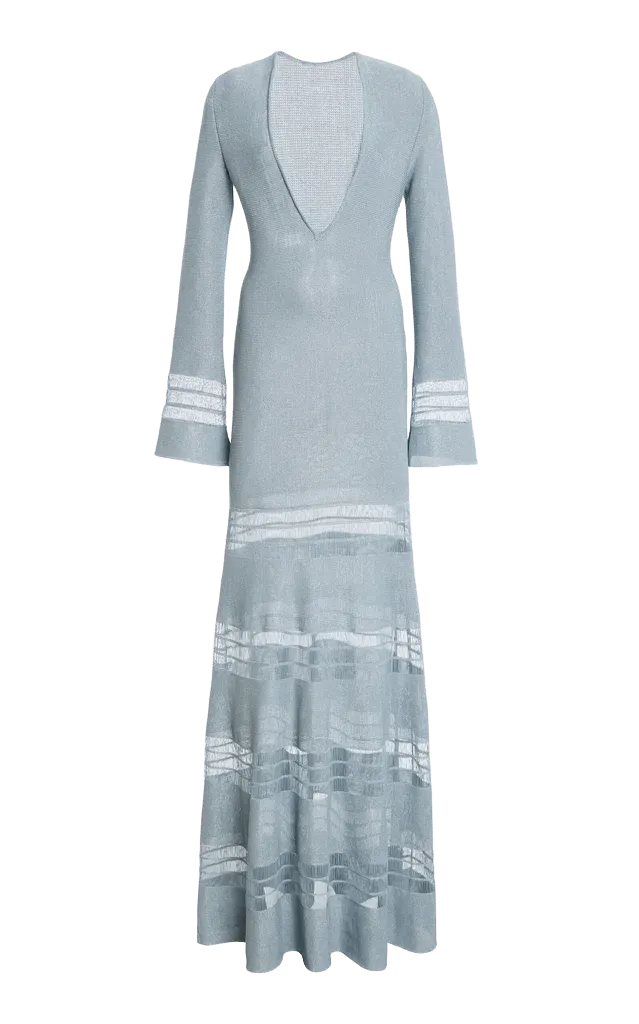 Drop-Needle Knit Gown