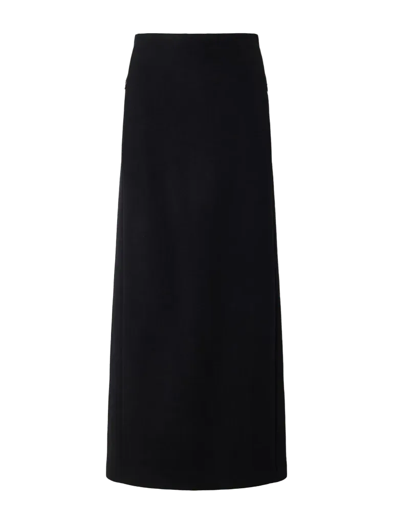 Wool-felt midi skirt