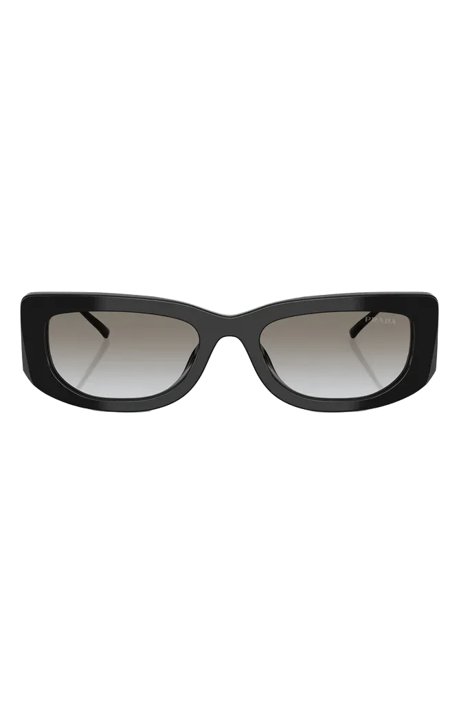 53mm Gradient Rectangular Sunglasses