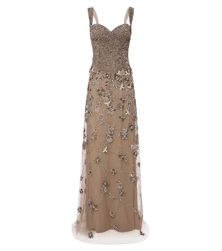 Embellished tulle gown
