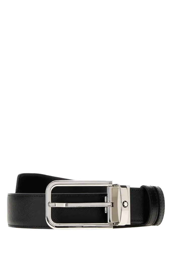 Montblanc Leather Reversible Belt — Black