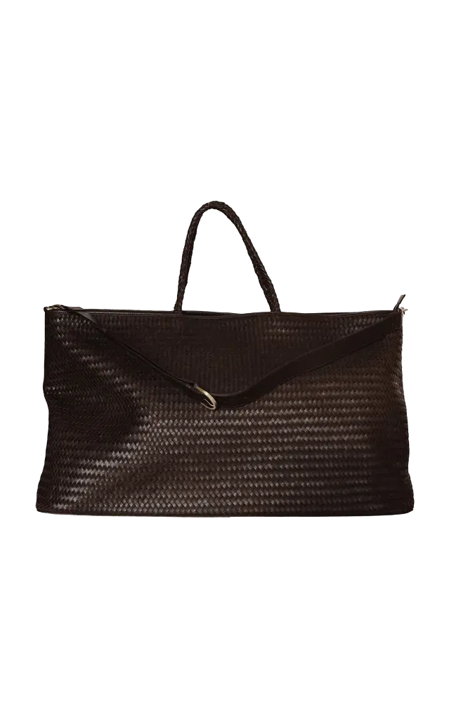 Le Traveler Large Handwoven Leather Travel Bag