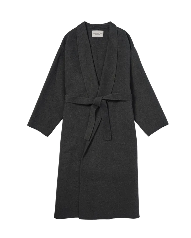 Mid Grey Cashmere Wrap Coat