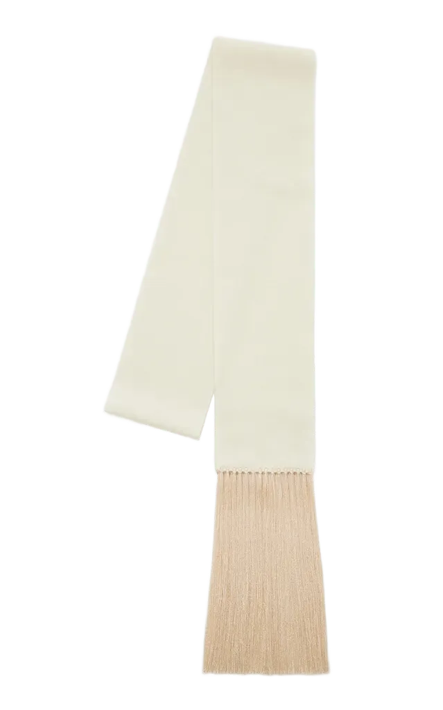 Exclusive Brisa Slim Fringed Wool-Cashmere Scarf