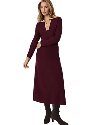 Weekend Contrast Trim Sweater Dress