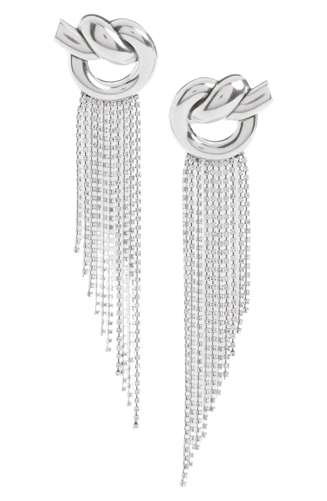 Knot Fringe Drop Earrings