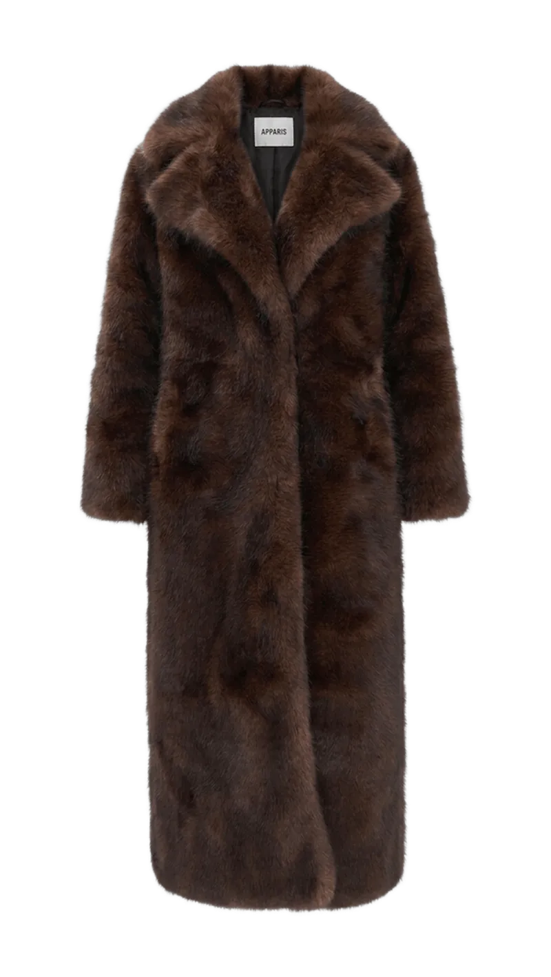 Gabrielle Sable Faux Fur Maxi Coat