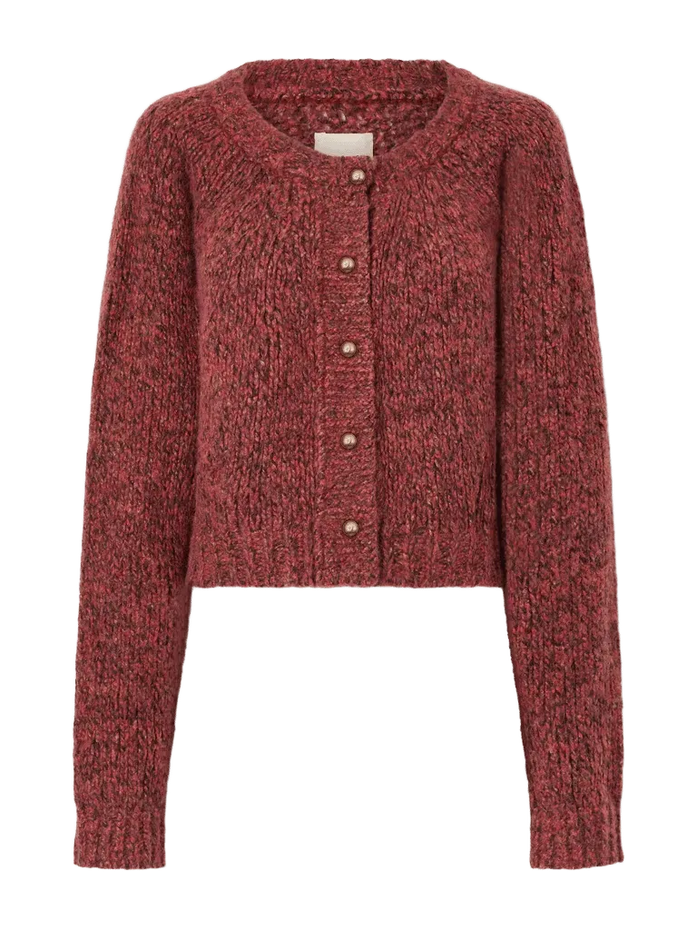 Niels cropped cashmere and silk-blend mélange cardigan