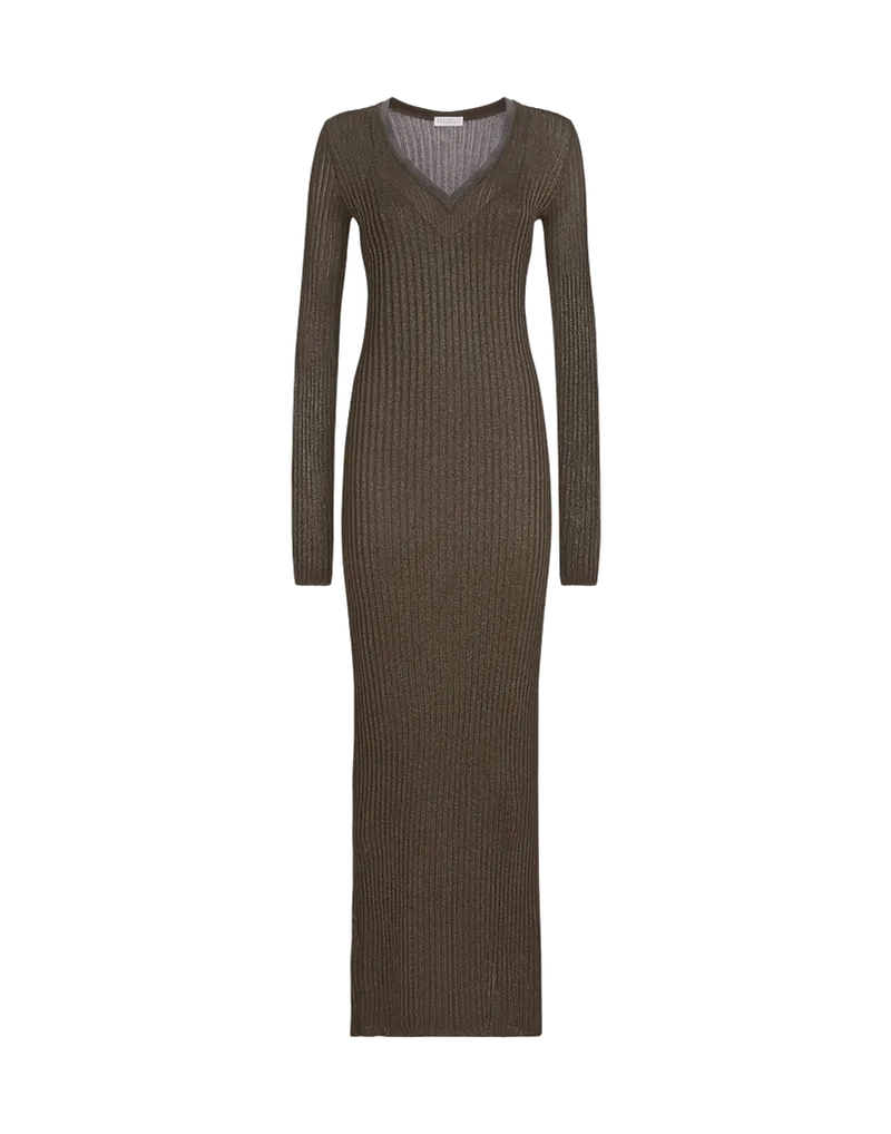 Sparkling knit dress with monili