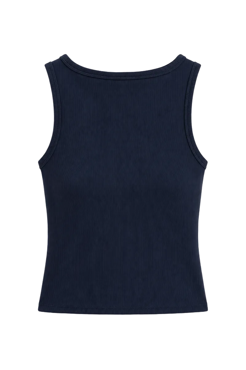 Effortless Rib Boatneck Tank | Navy